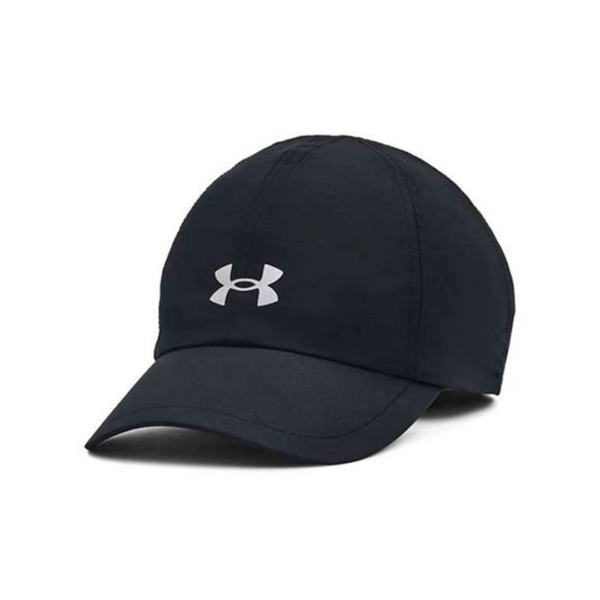 Gorra Under Armour negra para mujer, diseño cómodo y moderno, disponible en Danoco Sports.